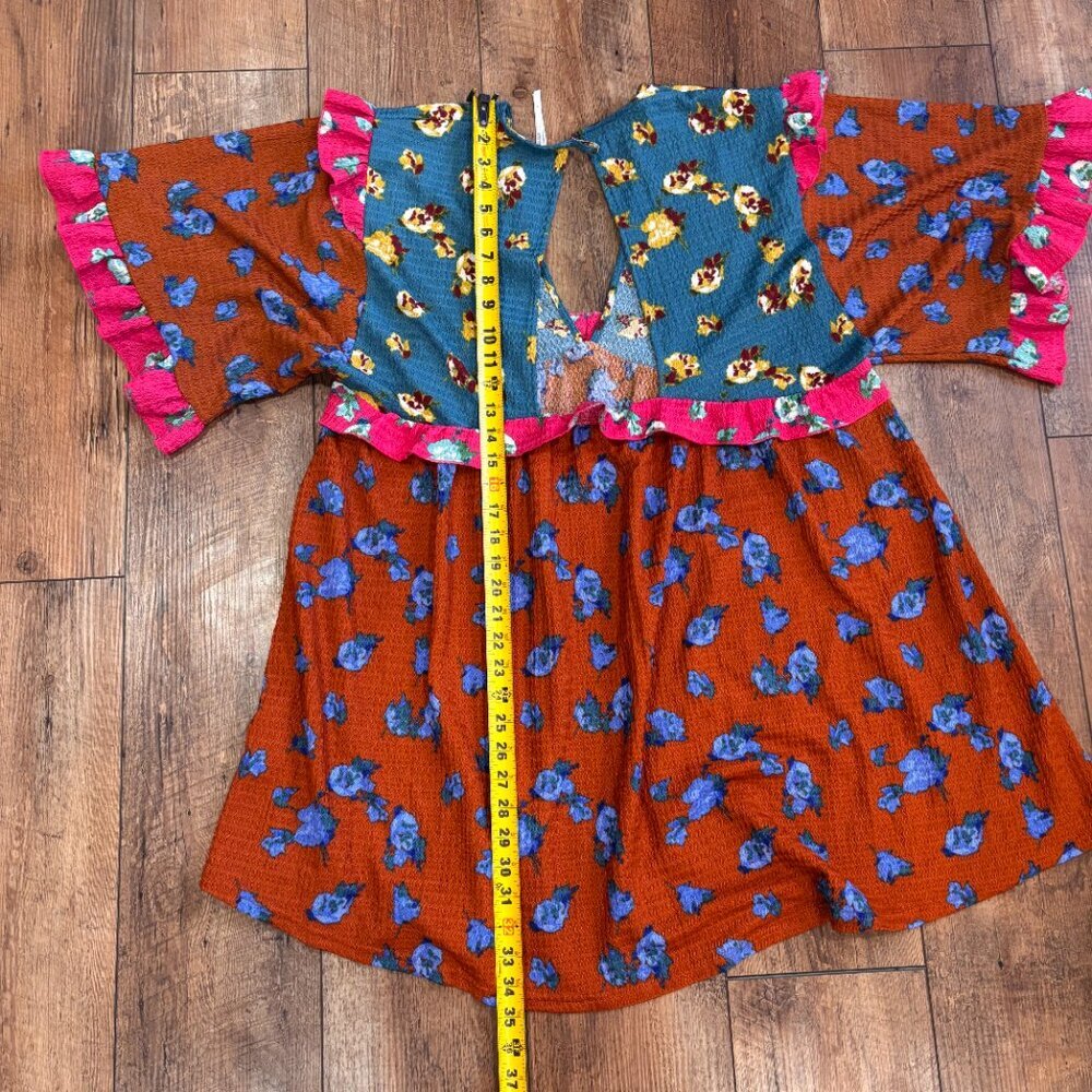 Anthropologie Womens Large Ruffled Sleep Mini Dress Boho Oversized Loungewear - Picture 8 of 8